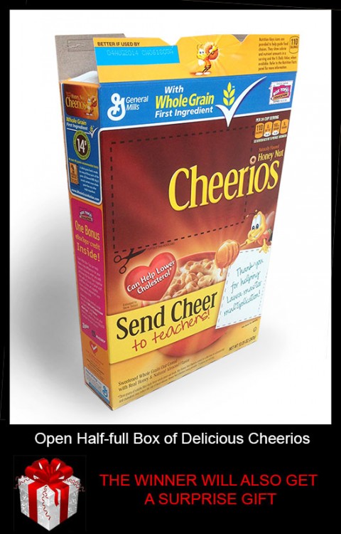 Open Half-Full Box of Delicious Cheerios – Closed