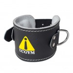 UCGYM leather ankle cuff with single D-ring and padded lining
