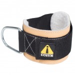 padded leather ankle cuff double D-ring with Velcro strap (UCGYM)