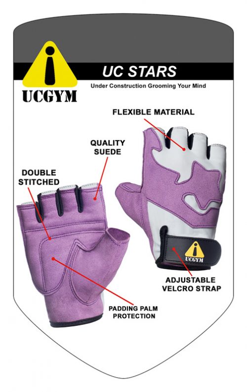 Girls Workout Gloves UC Stars by UCgym For Lifting, Powerlifting