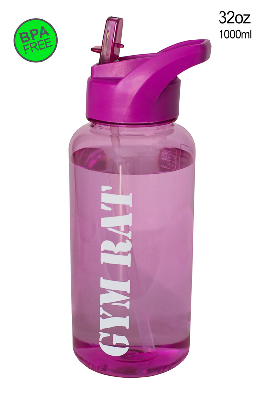 UCGYM gym rat Best Sports Bottle with Straw pink