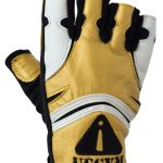 women gold leather workout gloves